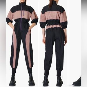 NEW • Sweaty Betty • Women’s Statement Colorblock Nylon Jumpsuit Night Black